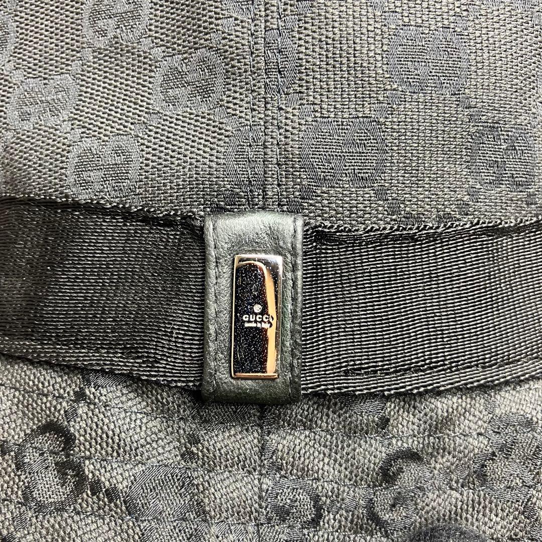 美品✨グッチ GUCCI GG柄 キャンバス バケットハット ブラック Lサイズ