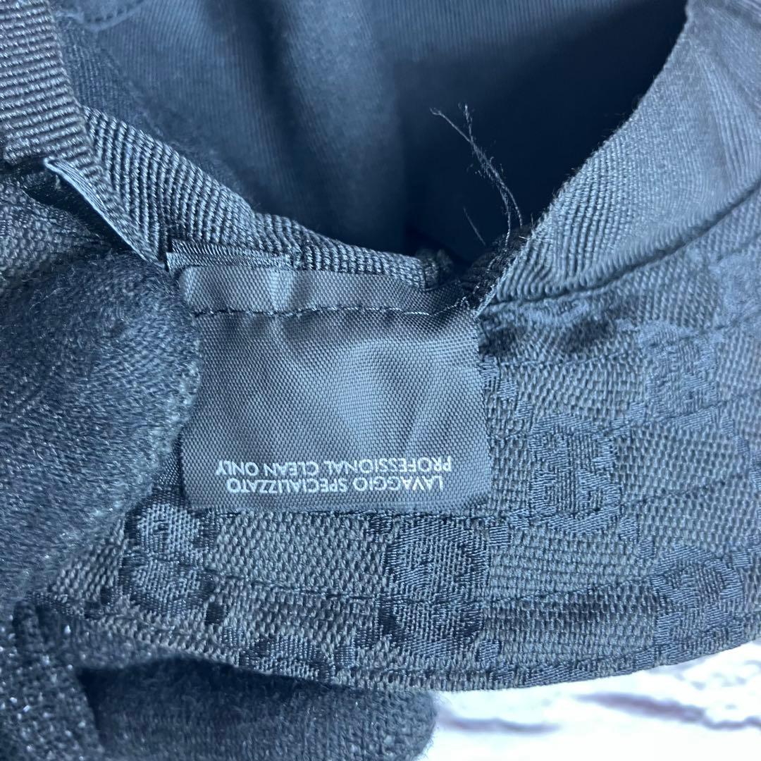 美品✨グッチ GUCCI GG柄 キャンバス バケットハット ブラック Lサイズ