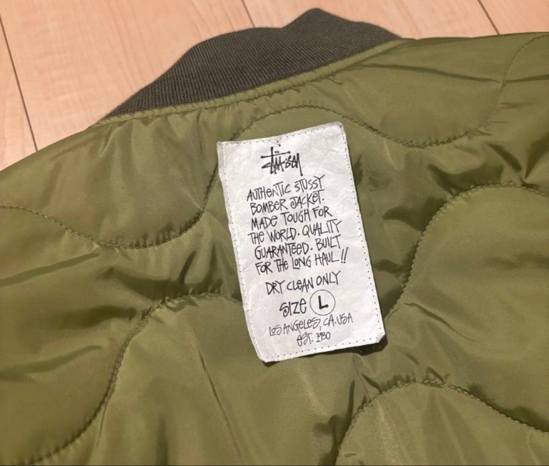 美品　stussyMA-1ジャケット Lサイズ