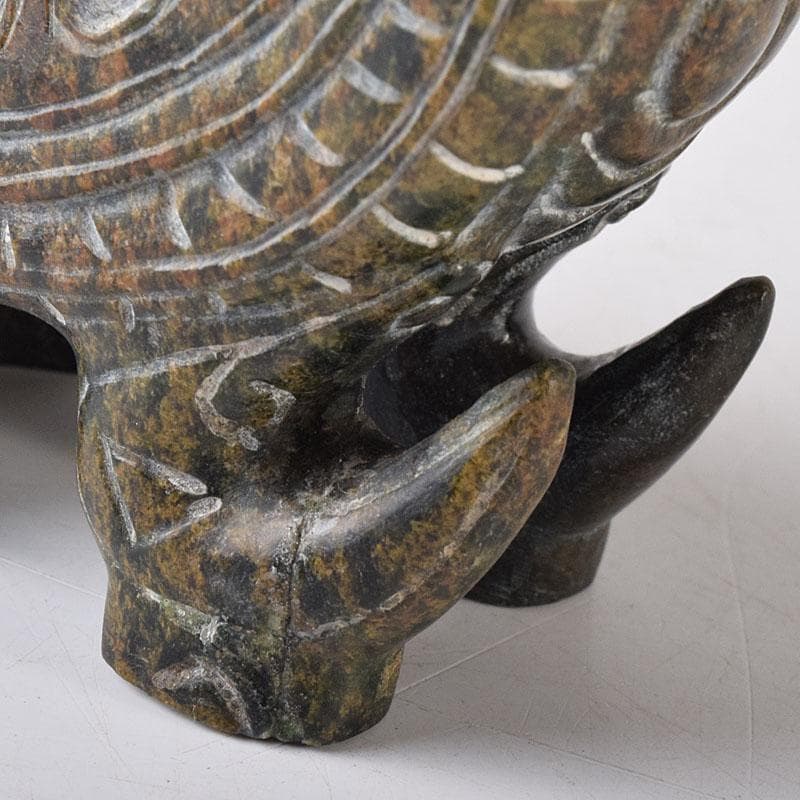 水芙蓉　中国　玉石彫刻　神獣型壷　V　R8307