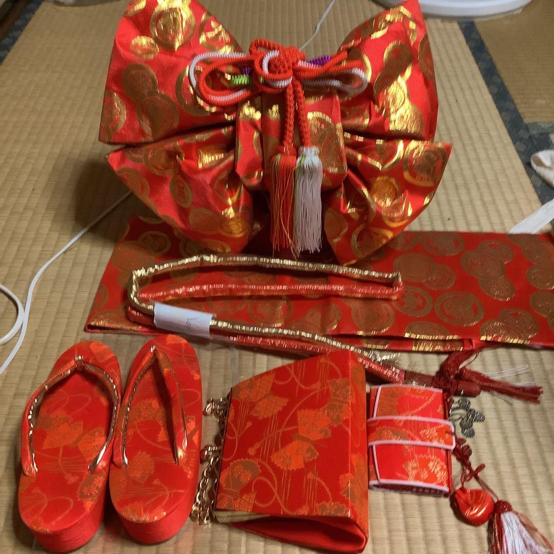 七五三　七歳用フルセット　帯幅18センチ　草履サイズ21センチ