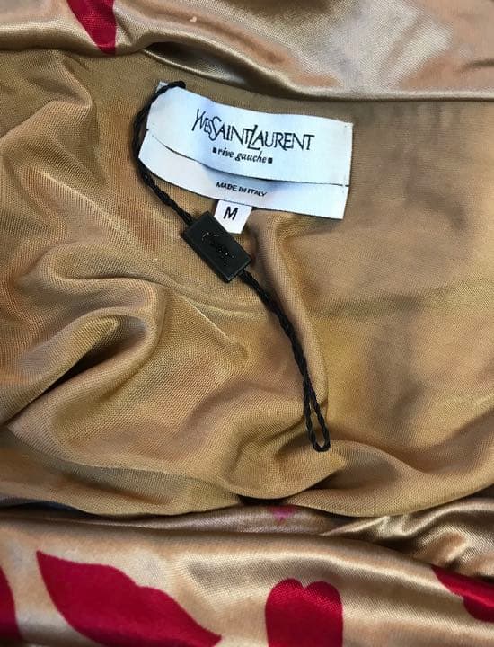 d*7様 YSL リヴゴーシュ ★新品 ゴールドに赤いハートのストレッチギャザー