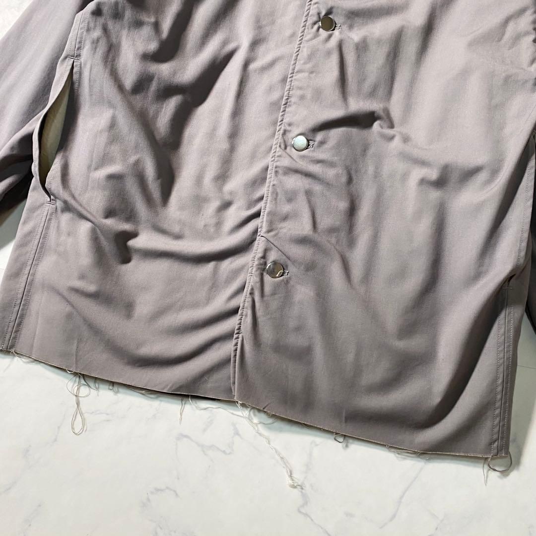 【美品】イシューシングス　ノーカラージャケット　パッカリング加工　オーバーサイズ