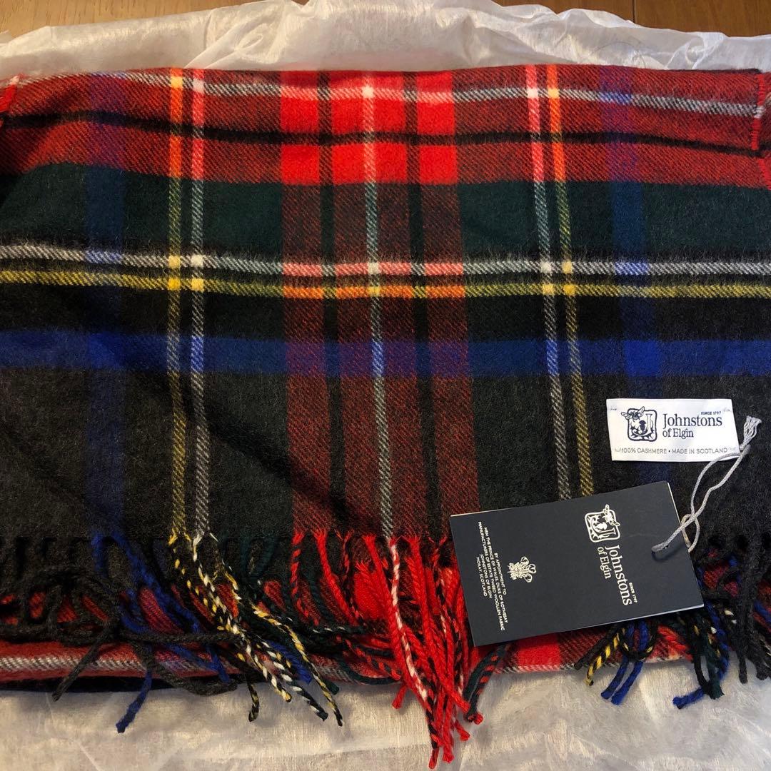 Johnstons of Elgin★カシミアタータンチェックストール