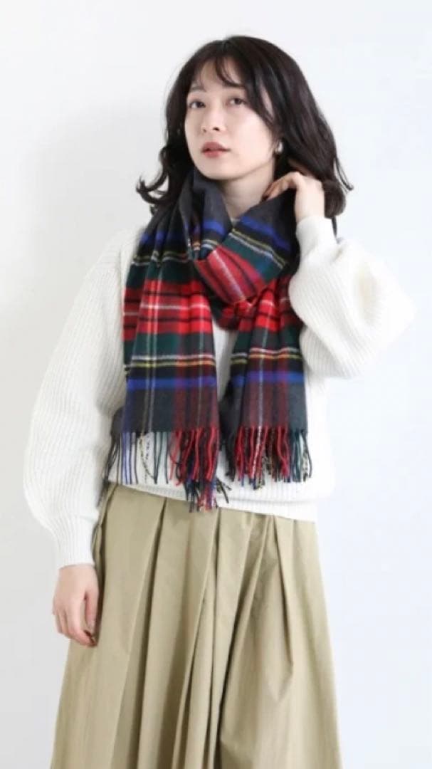 Johnstons of Elgin★カシミアタータンチェックストール