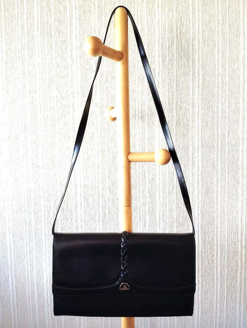 美品　モラビト　ヴァンドーム　ショルダーバッグ　レザー　ブラック 保護袋