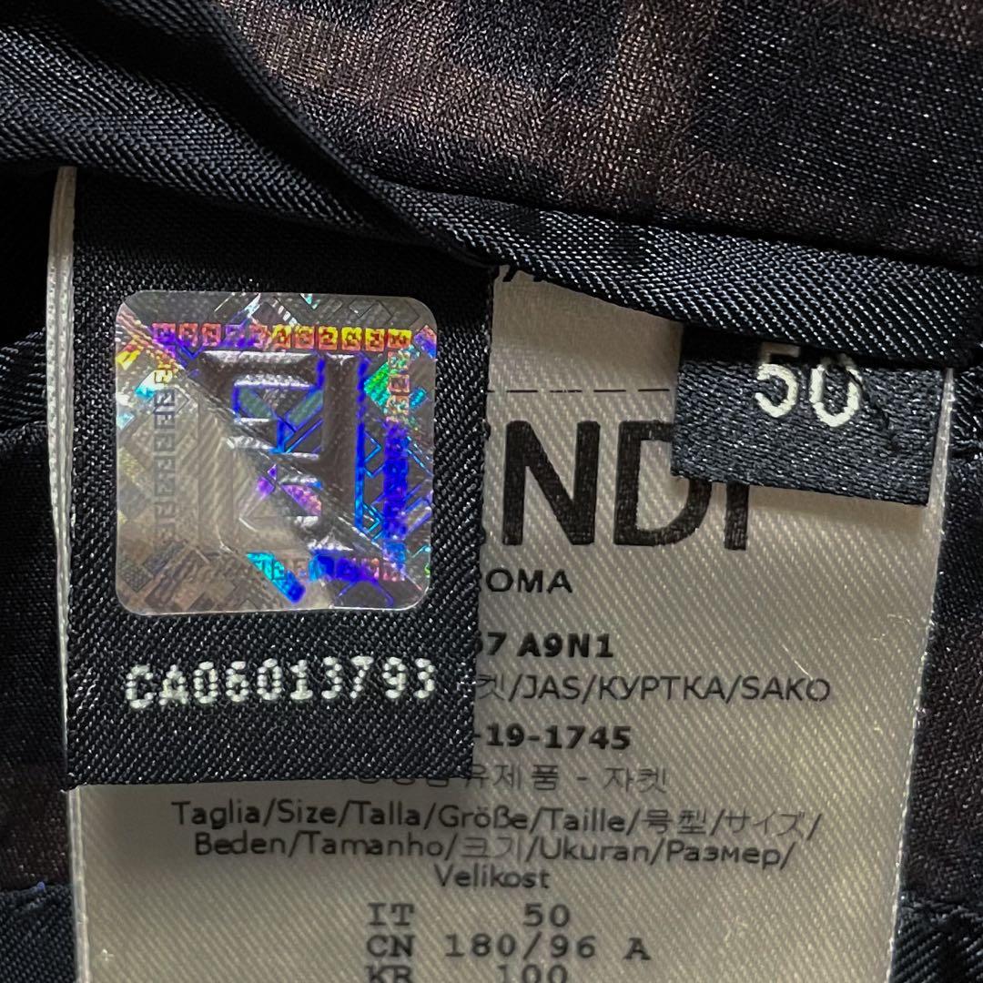 FENDI フェンディ ズッカ柄ラペル スーツ セットアップ 50 XL相当 黒