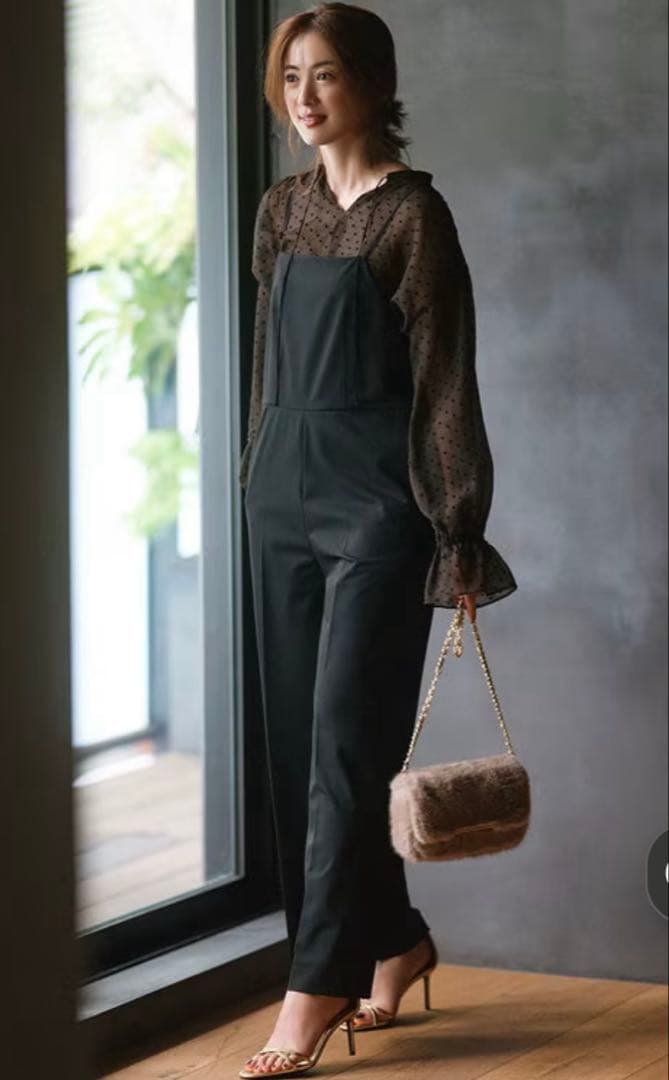 ⭐︎新品⭐︎23区　【洗える】 ドライ2WAYストレッチ サロペット　38