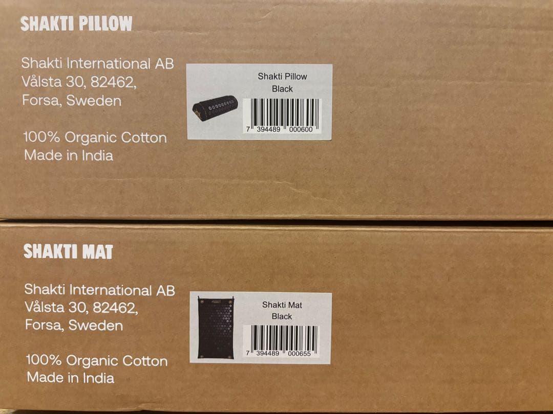 Shakti マット＆ピロー セット 黒ブラック