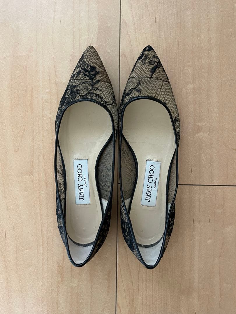 JIMMY CHOO ジミーチュウ フラットパンプス 総レース