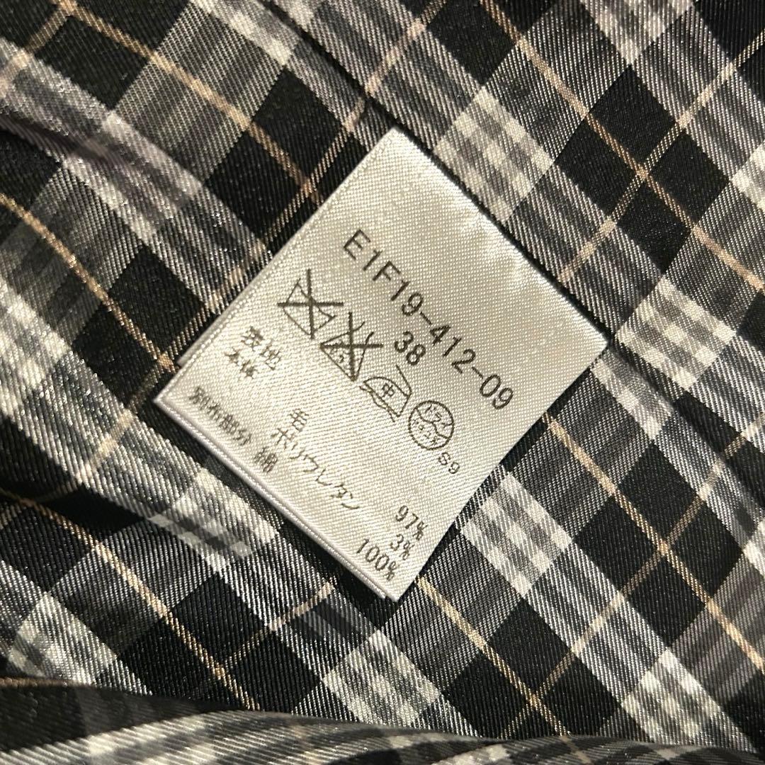 美品 バーバリーブルーレーベル シングルボタン ジャケット 38 チェック 黒