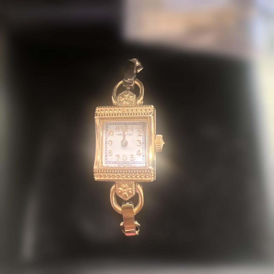 Hamilton ゴールド アナログ腕時計