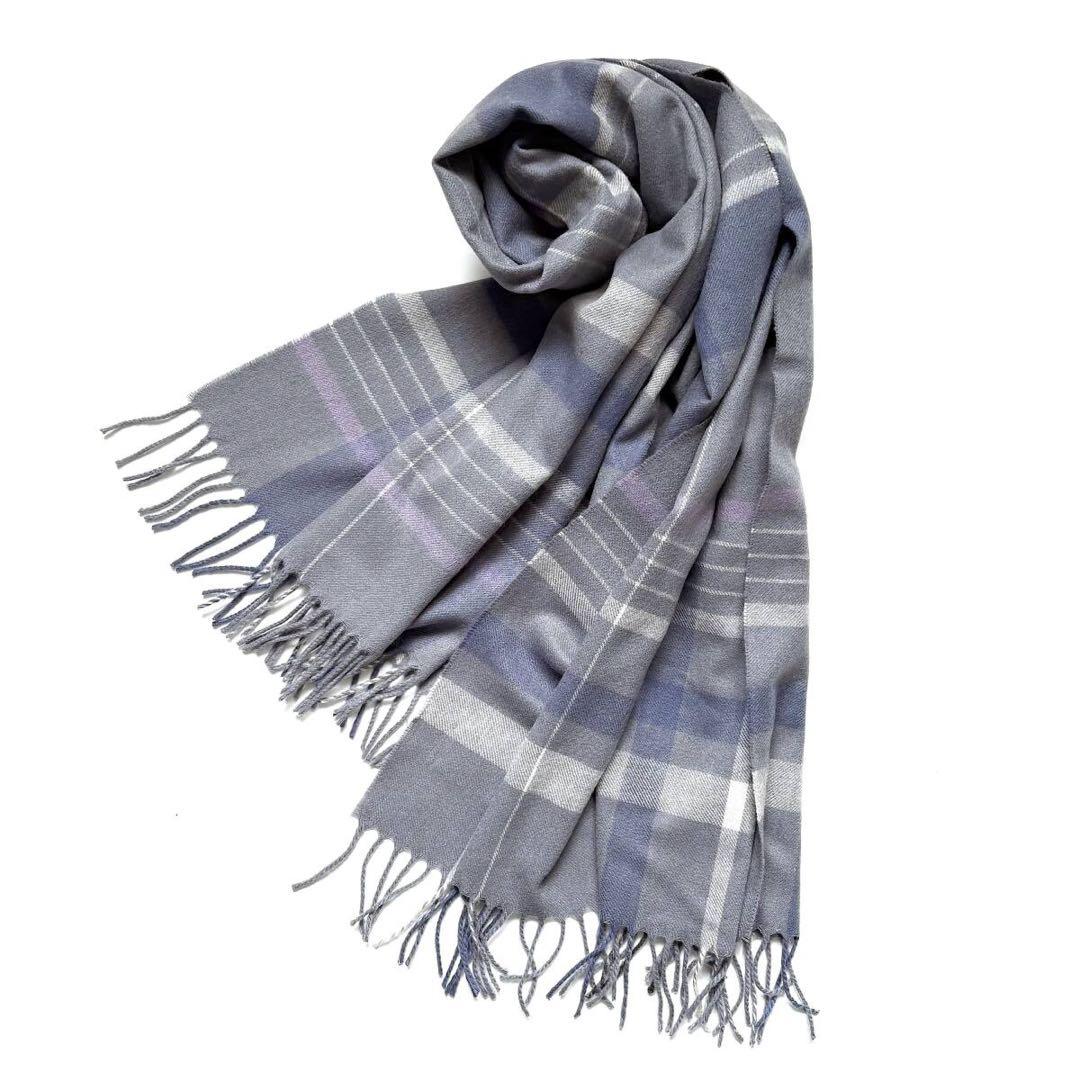 新品 チェザーレガッティ 大判 マフラー チェック カシミヤ 定価3万