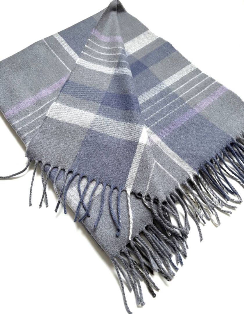 新品 チェザーレガッティ 大判 マフラー チェック カシミヤ 定価3万