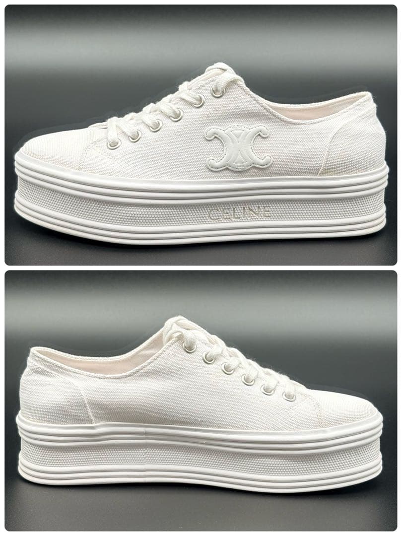 【美品】CELINE ジェーン トリオンフ　レースアップ 厚底　スニーカー