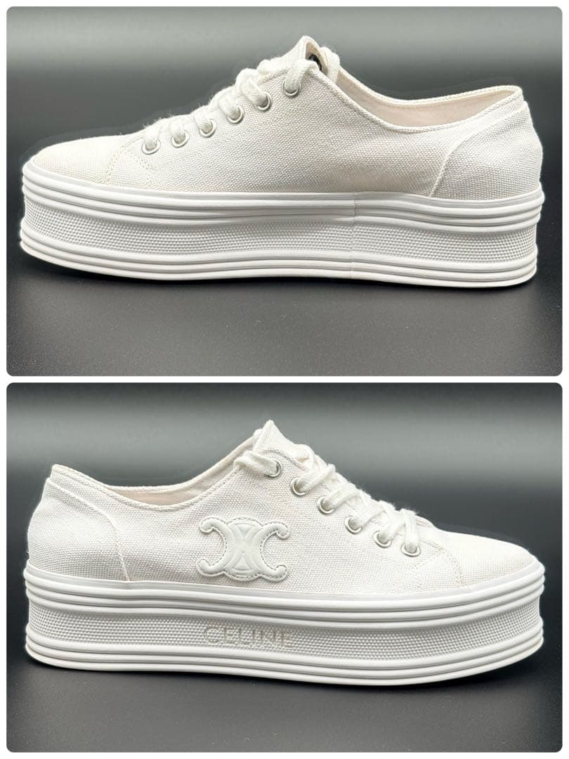 【美品】CELINE ジェーン トリオンフ　レースアップ 厚底　スニーカー