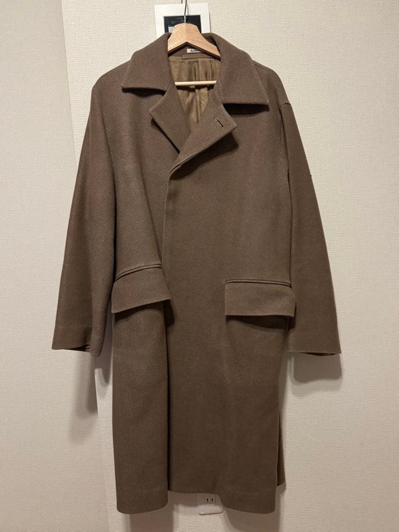 AURALEE ウールシルクメルトンステンカラーコート