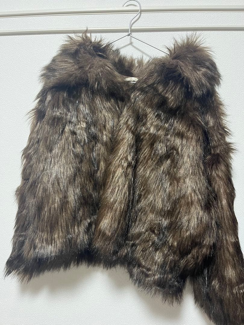 ブラウンファーコート ショート丈 leinwande