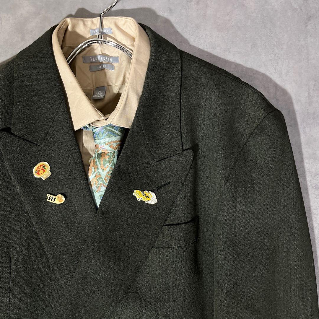 [F.141]【vintage】 セットアップ ダブル　ピンズ　ネクタイ