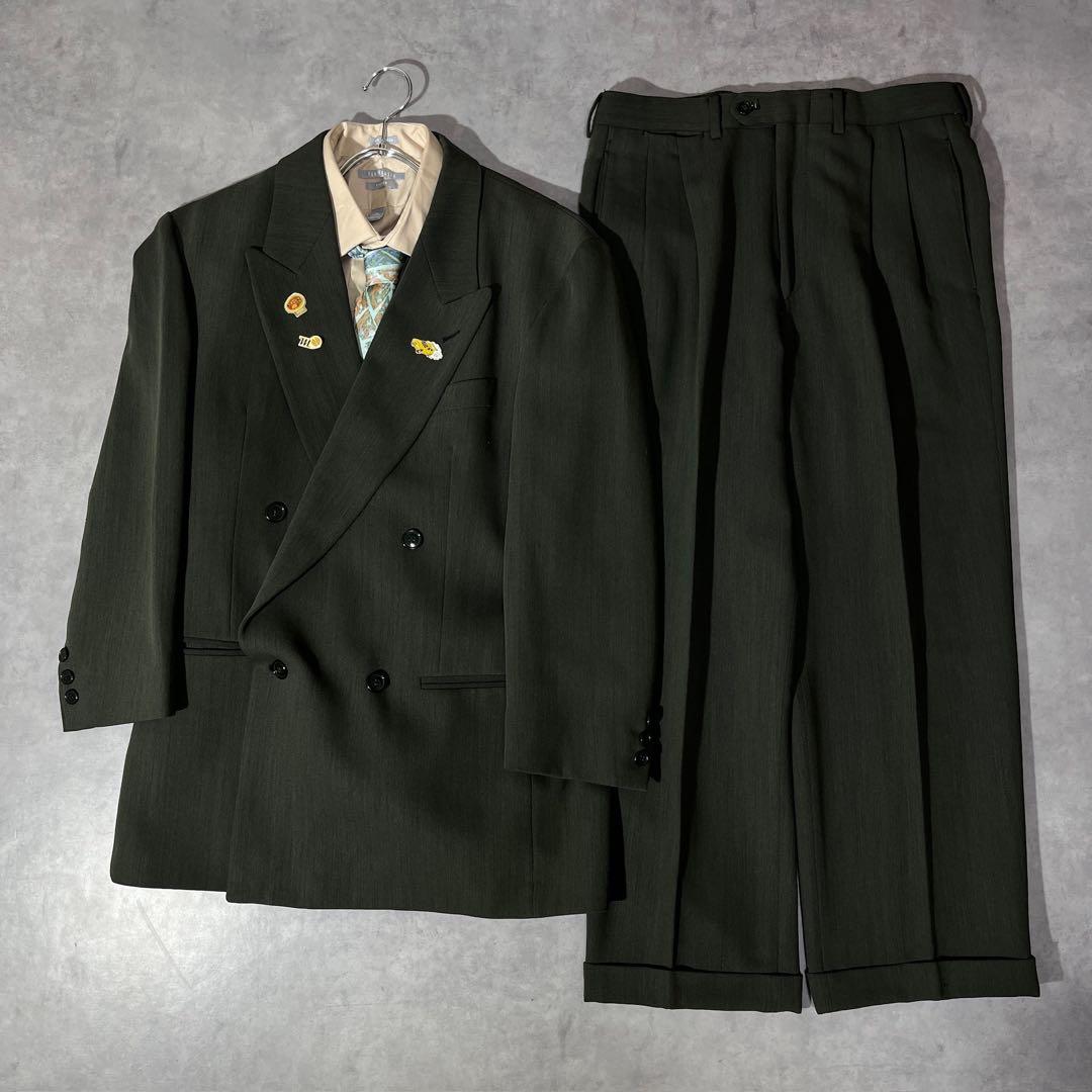 [F.141]【vintage】 セットアップ ダブル　ピンズ　ネクタイ