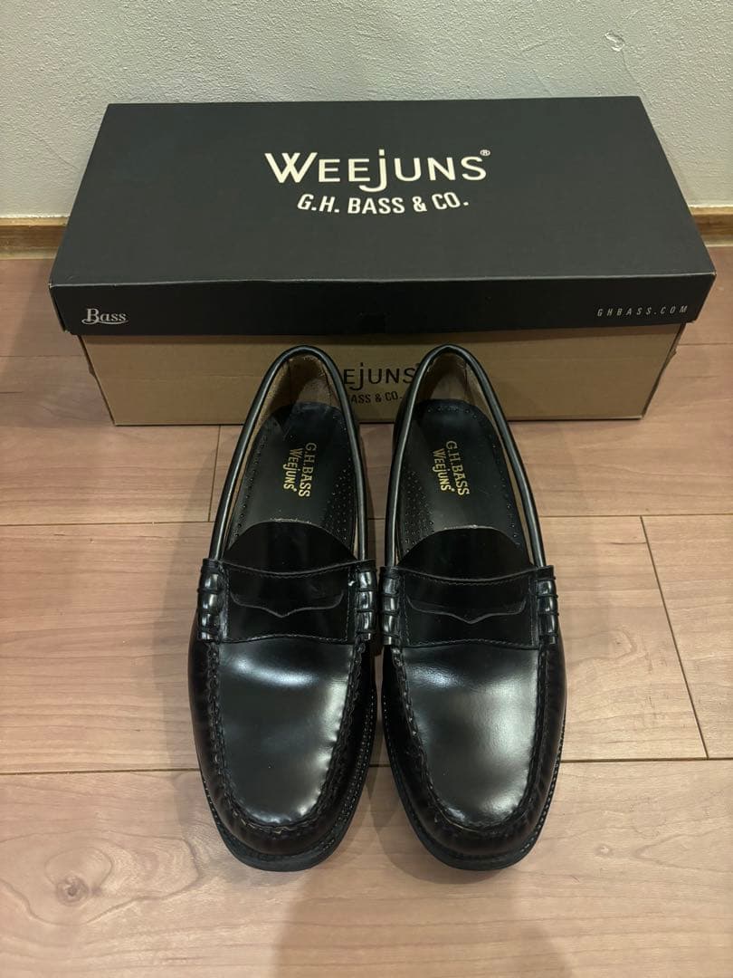 【美品】G.H.BASS weejuns ブラックローファー 25cm