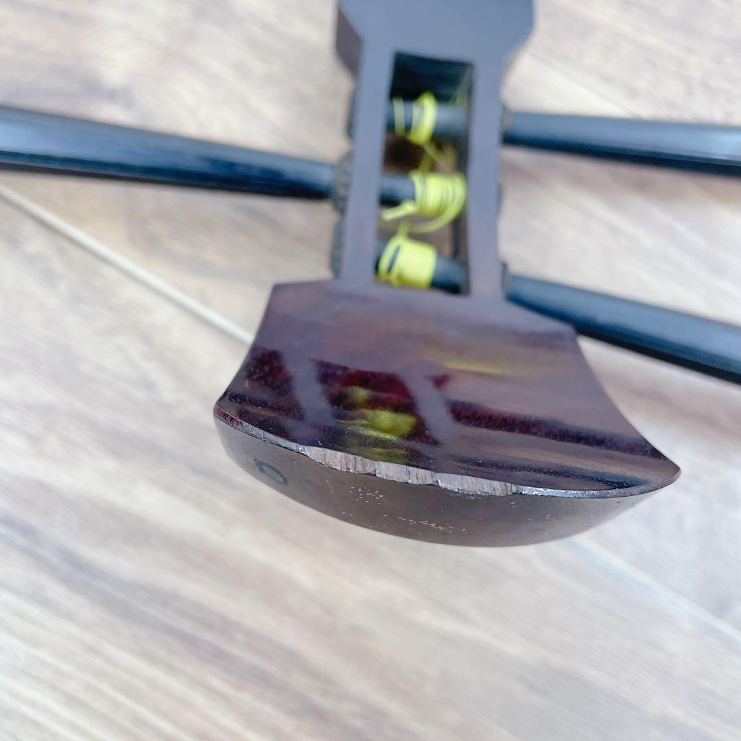 三味線 1本溝 紫檀 丸打胴 犬皮 和楽器 鳩胸　細棹