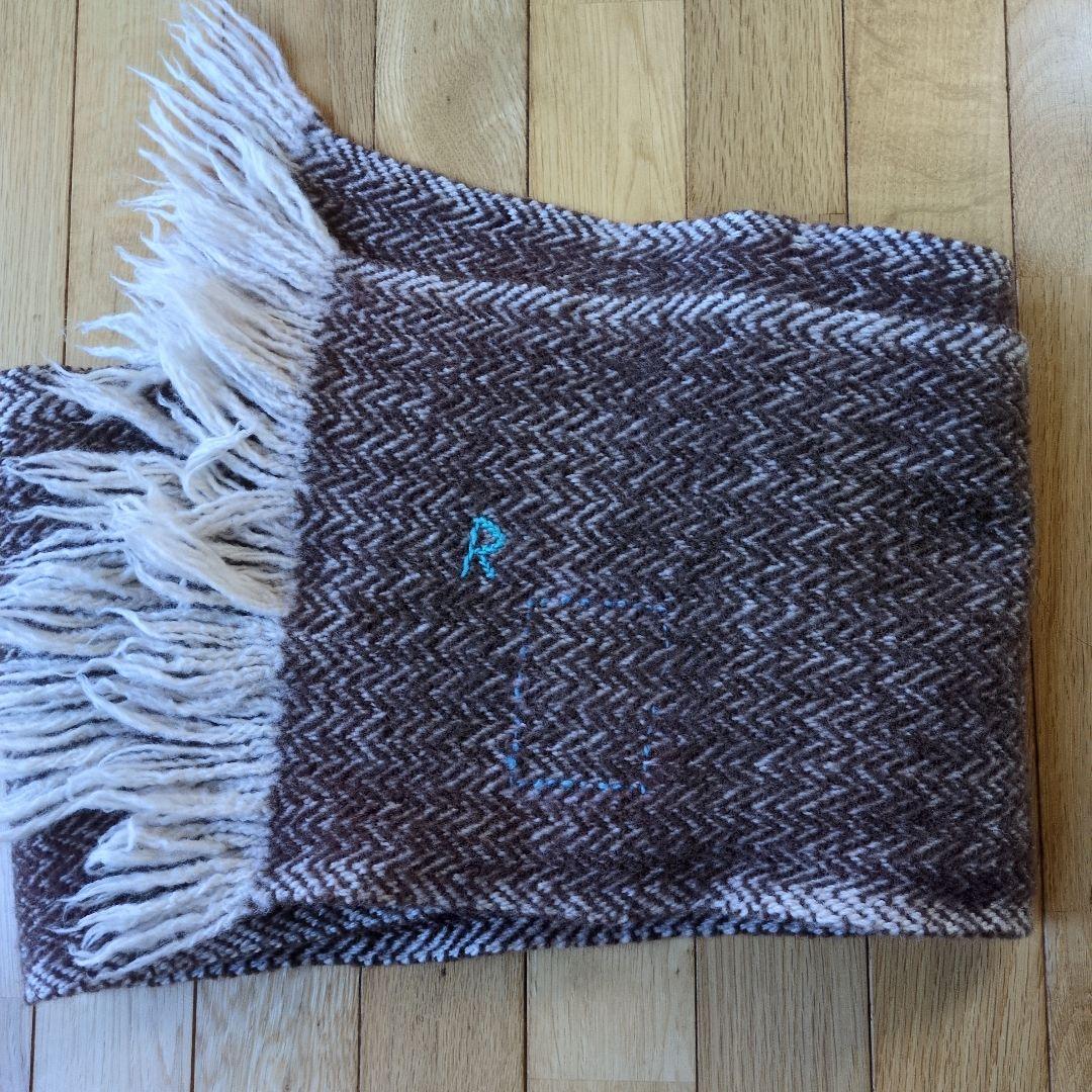 45R インドメリノウールのマフラー　ブラウン