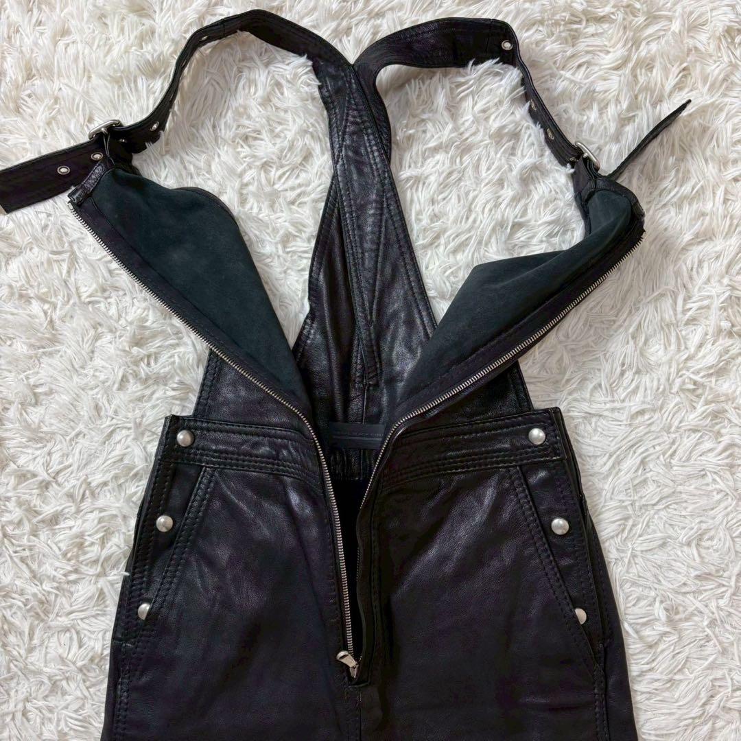 極美品　ディーゼルブラックゴールド　レザーサロペット　ラムレザー　イタリア製