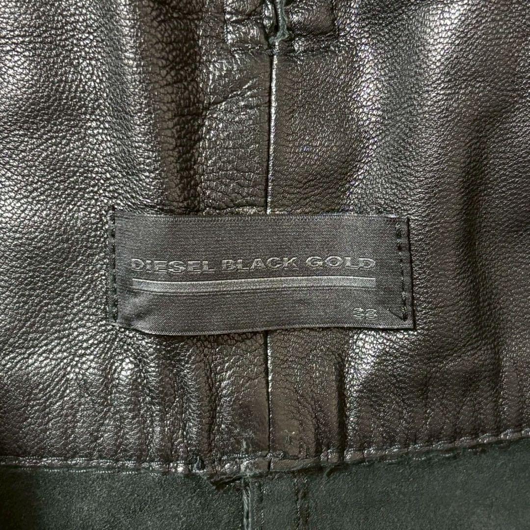 極美品　ディーゼルブラックゴールド　レザーサロペット　ラムレザー　イタリア製
