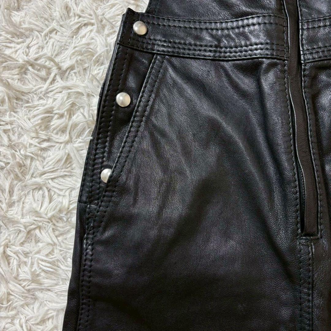 極美品　ディーゼルブラックゴールド　レザーサロペット　ラムレザー　イタリア製