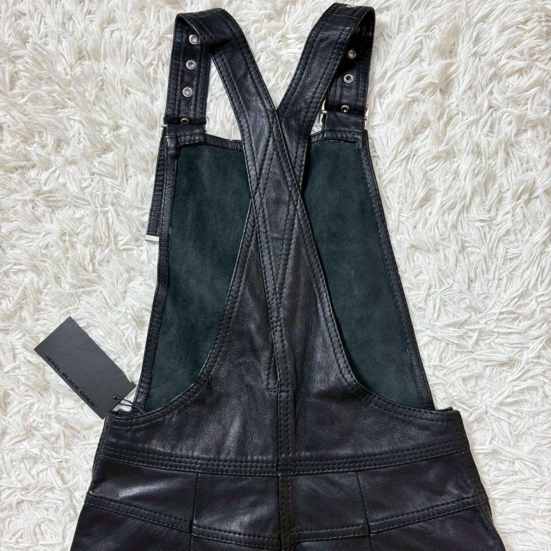 極美品　ディーゼルブラックゴールド　レザーサロペット　ラムレザー　イタリア製