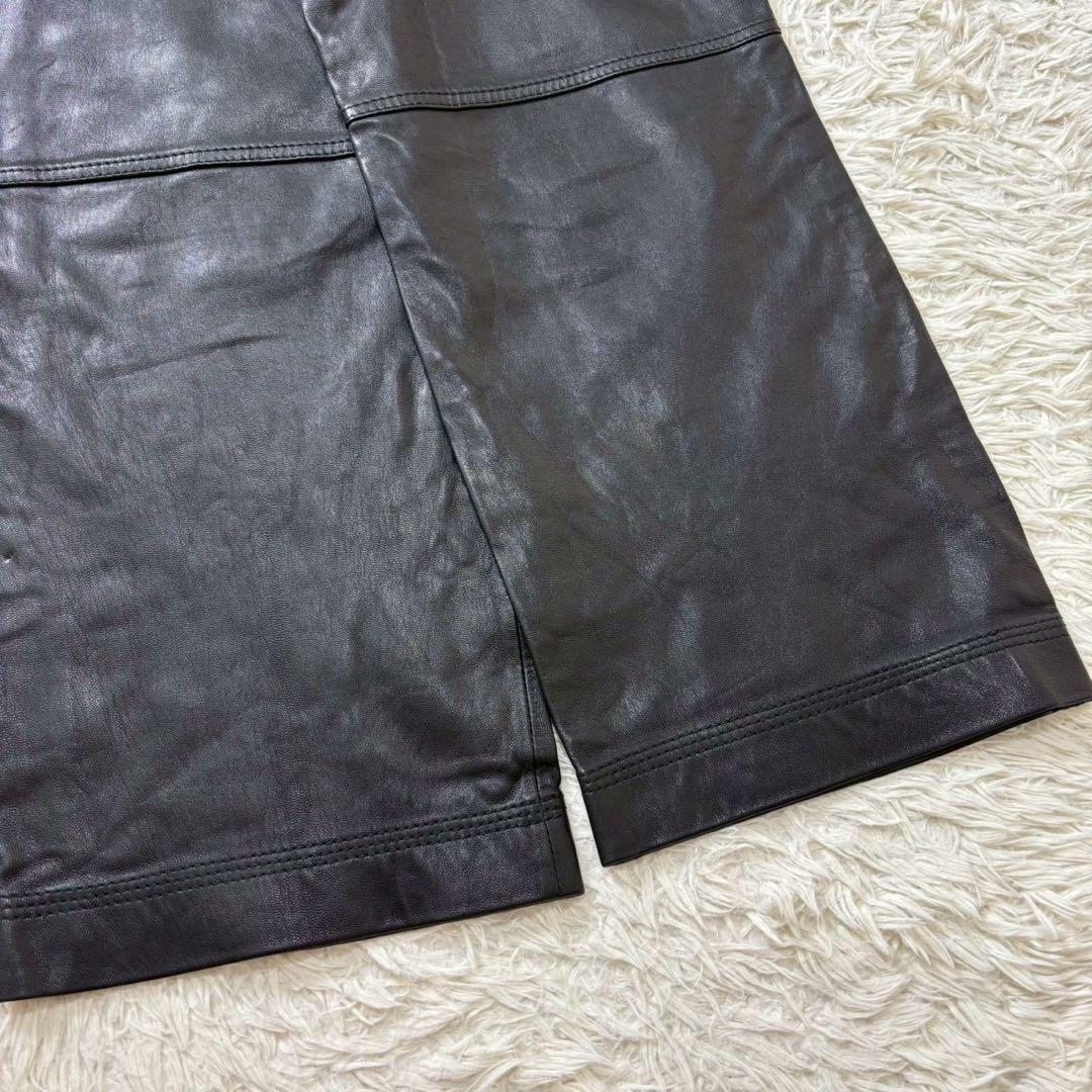 極美品　ディーゼルブラックゴールド　レザーサロペット　ラムレザー　イタリア製