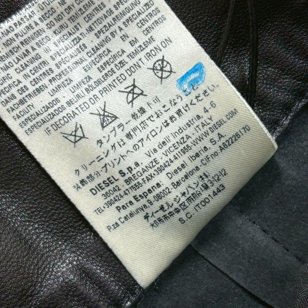 極美品　ディーゼルブラックゴールド　レザーサロペット　ラムレザー　イタリア製