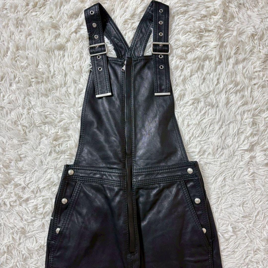 極美品　ディーゼルブラックゴールド　レザーサロペット　ラムレザー　イタリア製