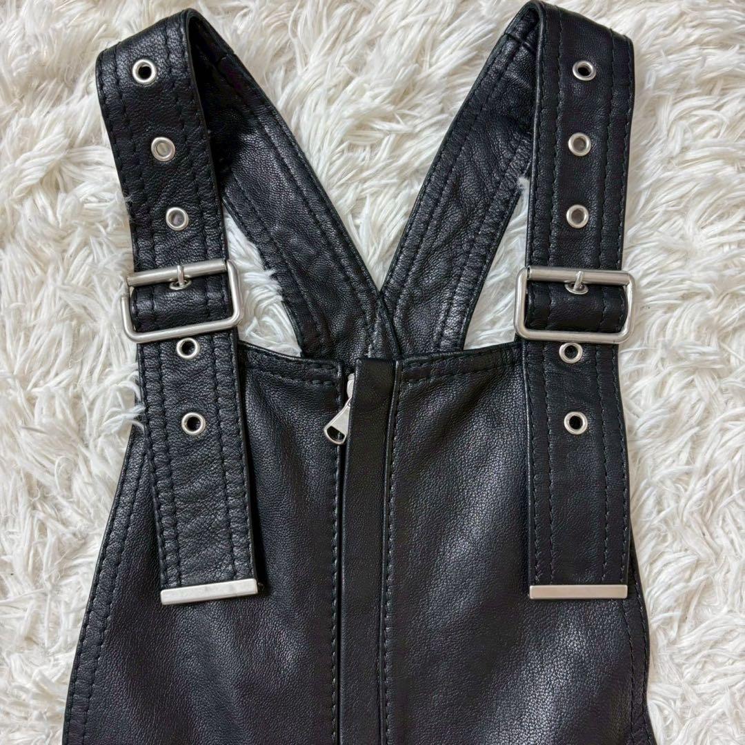 極美品　ディーゼルブラックゴールド　レザーサロペット　ラムレザー　イタリア製