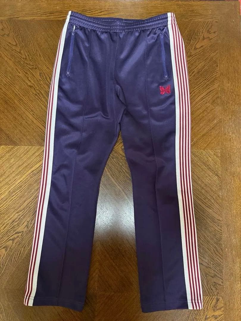 needles トラックパンツ ナロー M パープル×レッド