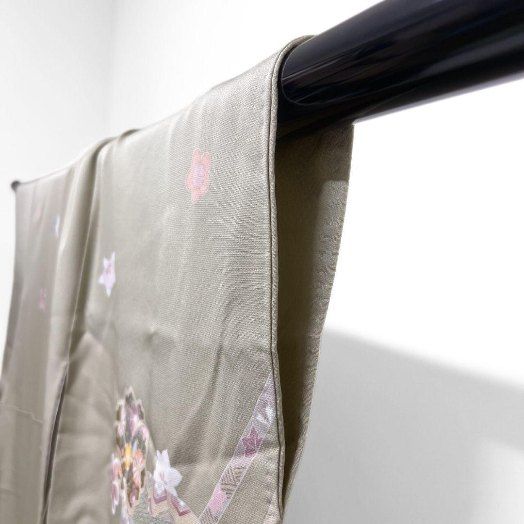 京友禅　金駒刺繍　金彩　桜花　熨斗　花模様　訪問着　着物　101a p