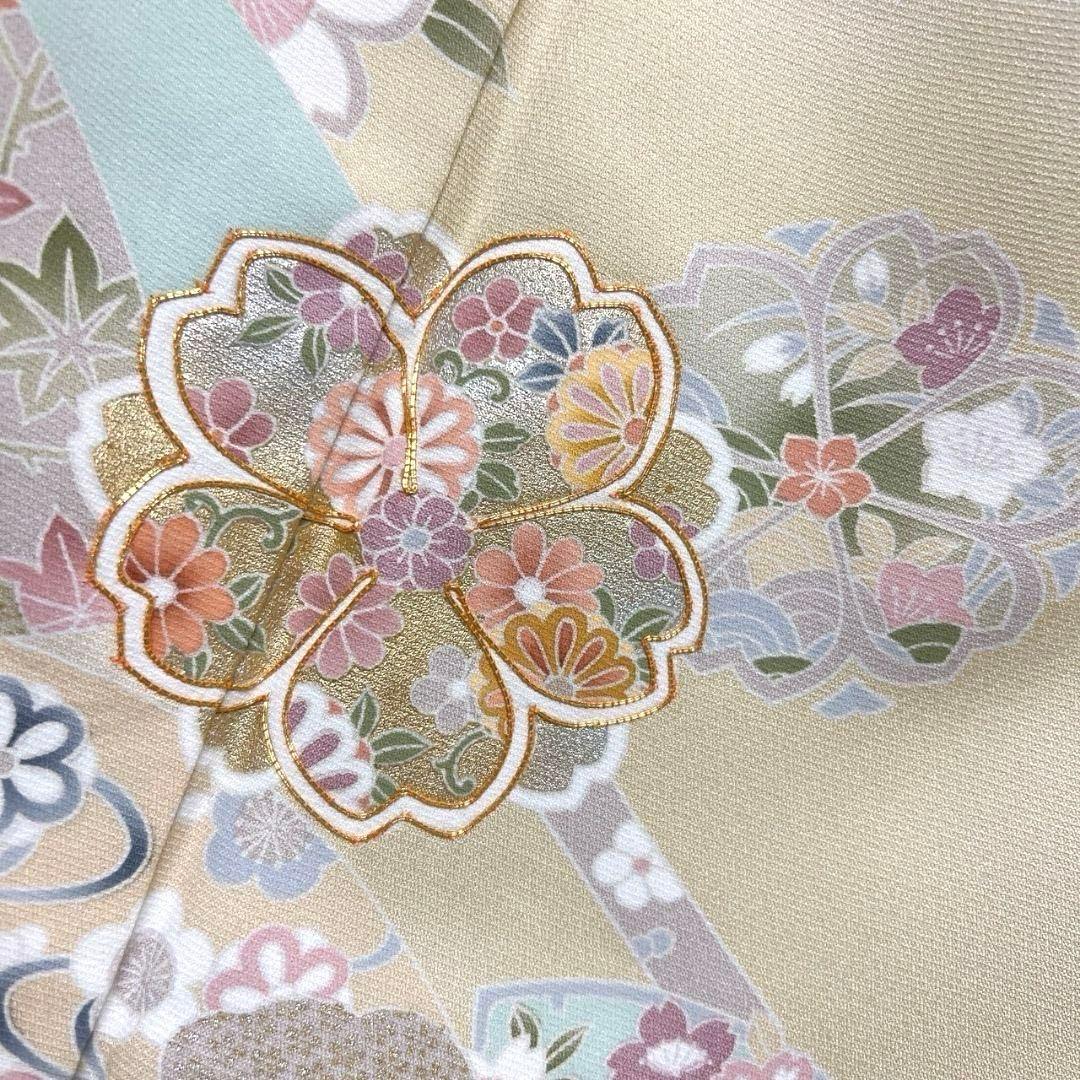 京友禅　金駒刺繍　金彩　桜花　熨斗　花模様　訪問着　着物　101a p