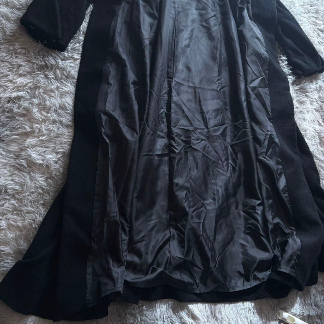 PEACE NOW フードロングコート 黒 M Aライン ピースナウ ウール