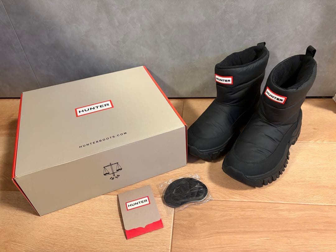 美品　HUNTER ブラック スノーブーツ