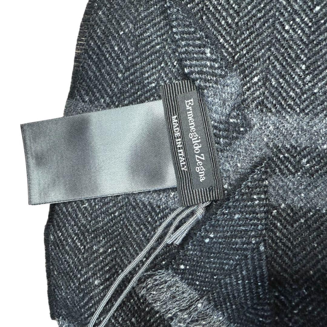 ermenegildo zegna★ 未使用 マフラー グレー 羊毛 シルク