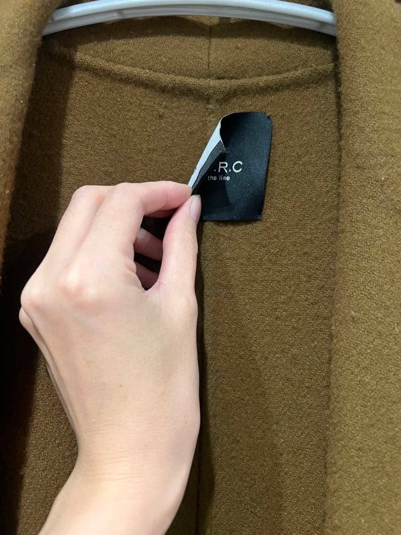 N.O.R.C ブラウン ウールリバーショールカラーガウンコート