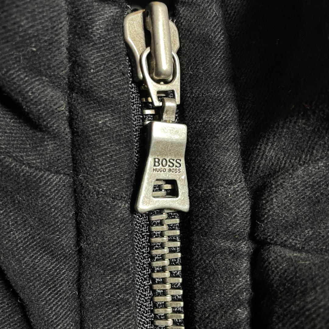 90s ヒューゴ ボス スタンドカラー メルトンウールコート ミニマル 黒 4