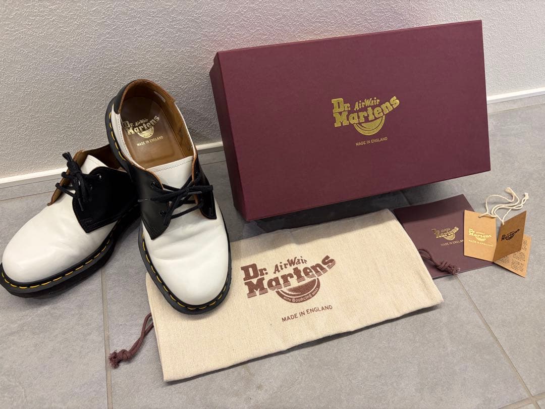 英国製　Dr. Martens 26710101 1461 SADDLE UK8