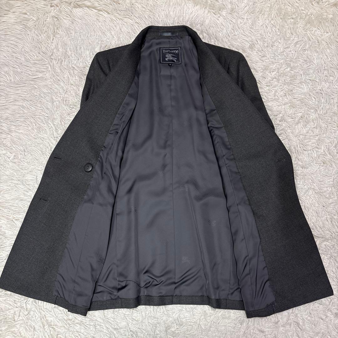 新品 バーバリーズ カシミヤ混 テーラード ジャケット 金ボタン M グレー