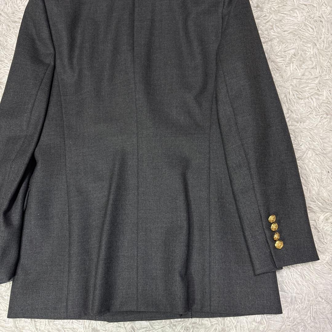 新品 バーバリーズ カシミヤ混 テーラード ジャケット 金ボタン M グレー