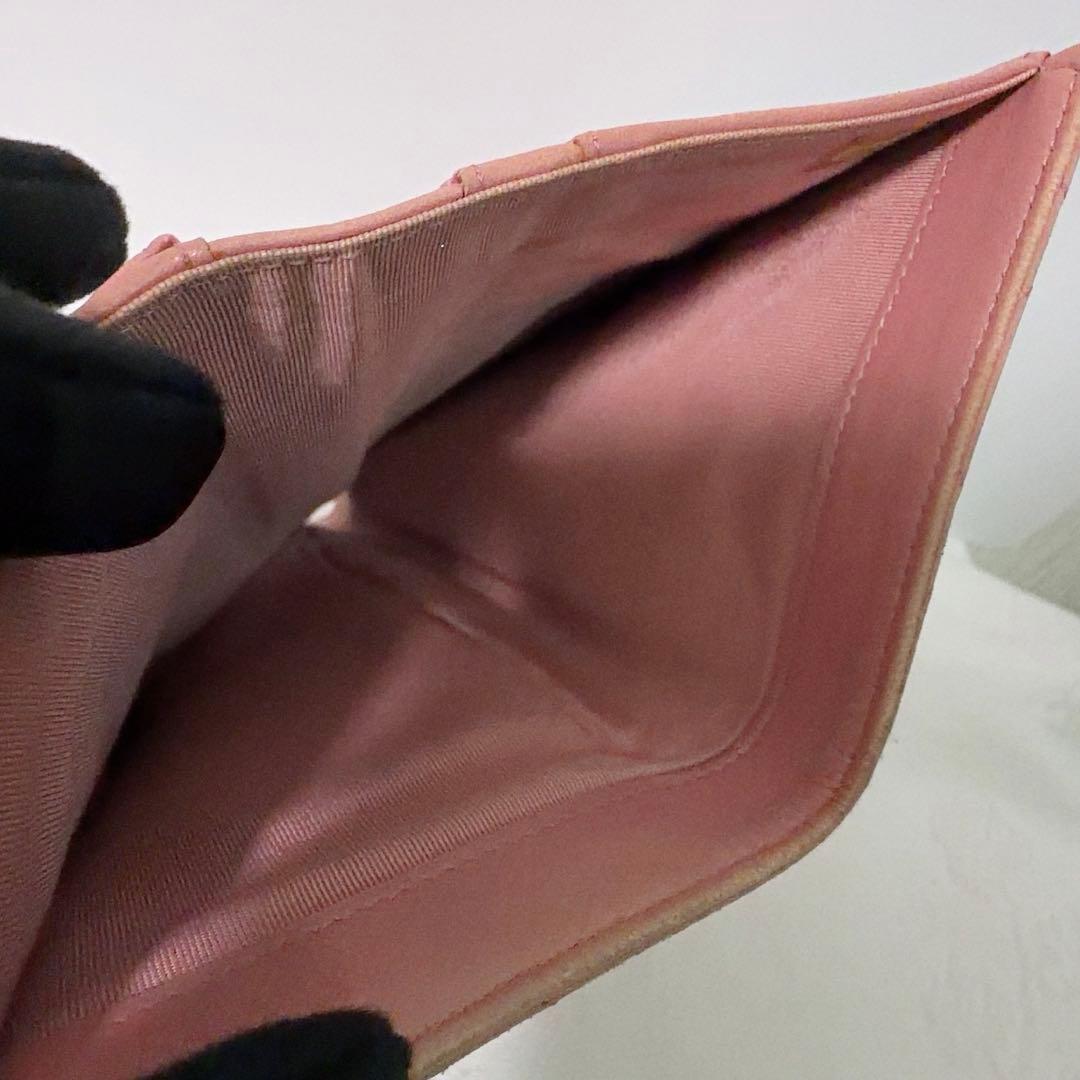 CHANEL シャネル マトラッセ 長財布 ラムスキン ピンク 三つ折り 財布