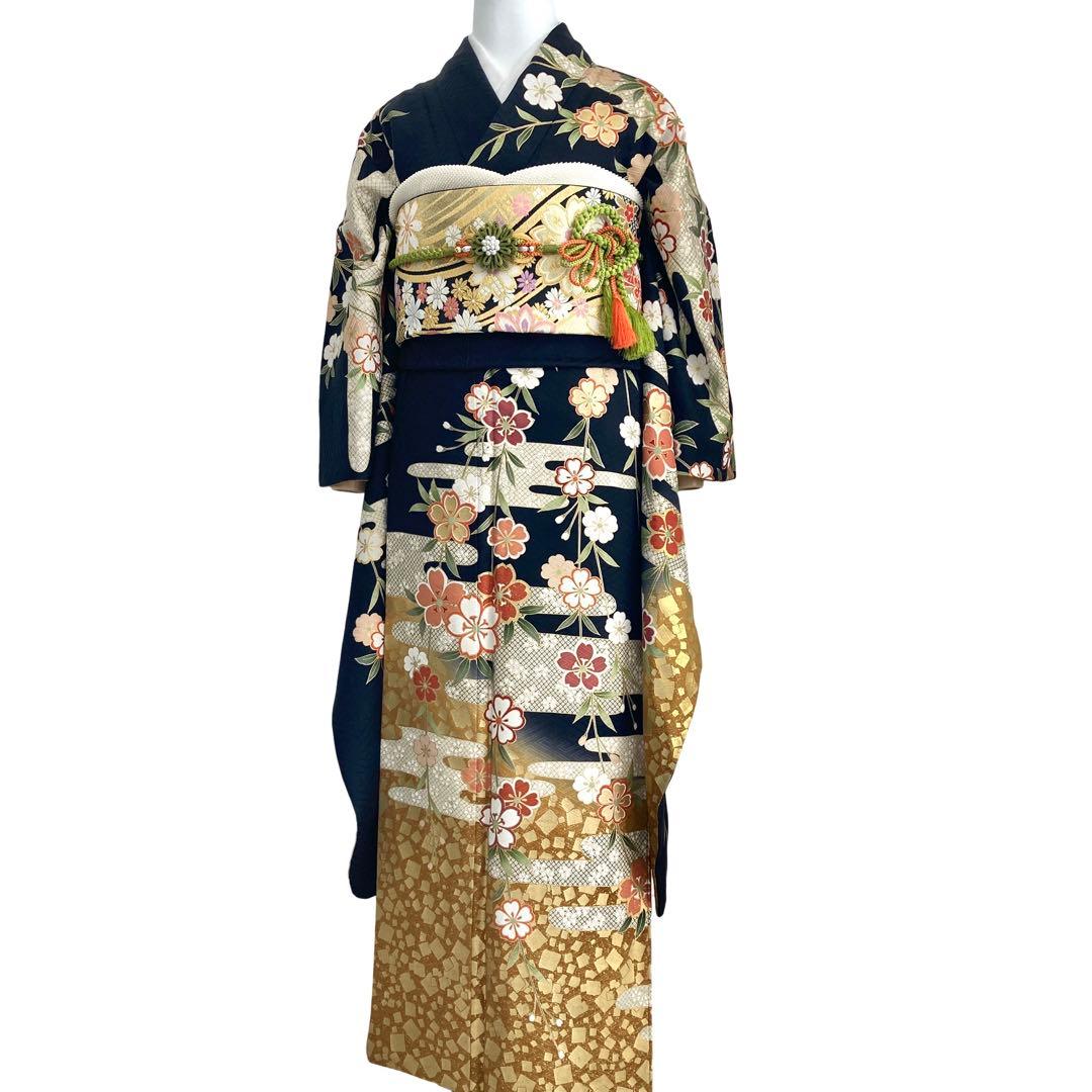 ™️ 黒　やまと扱い　振袖4点セット‼️お振袖セット‼️NO81