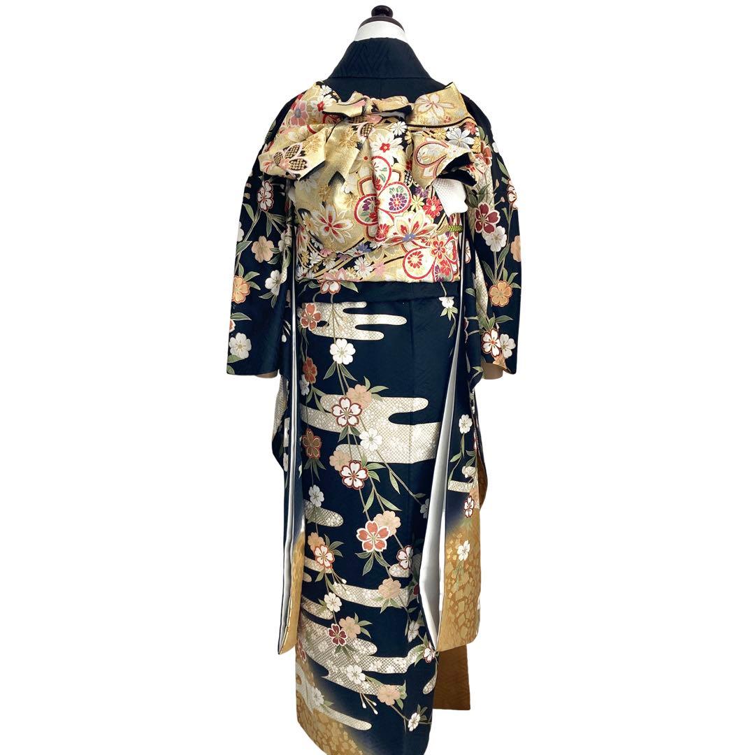 ™️ 黒　やまと扱い　振袖4点セット‼️お振袖セット‼️NO81