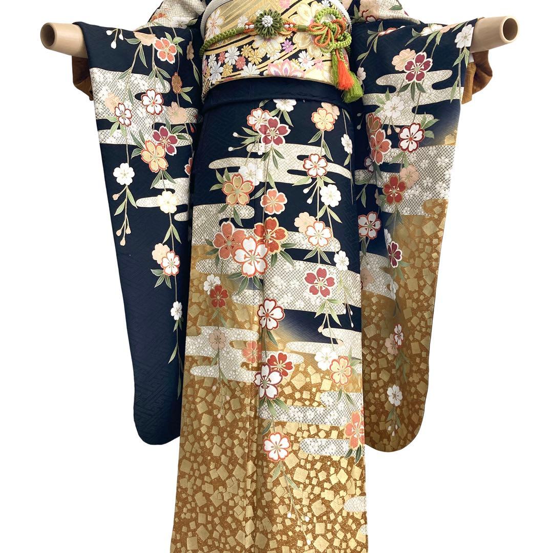 ™️ 黒　やまと扱い　振袖4点セット‼️お振袖セット‼️NO81